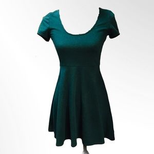 Forever 21 Dark Green Short Sleeve Dress